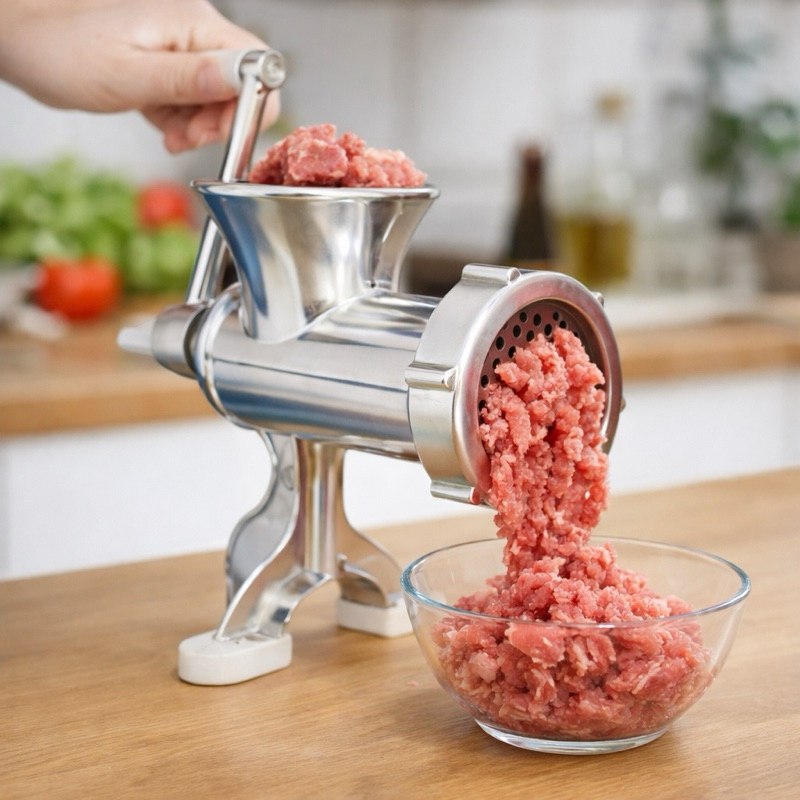 Moedor de Carne Manual Nº10 Alumínio Fundido Máquina de Moer Carne com Morsa