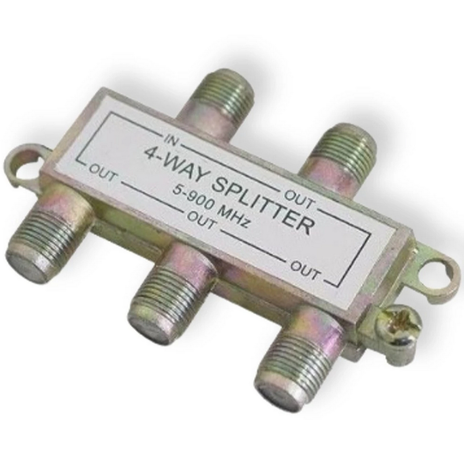 Divisor Sinal P/ Antena TV Digital 1x4 Saidas Splitter 5-900mhz Conexão F Vhf UHF Rg6 RG59