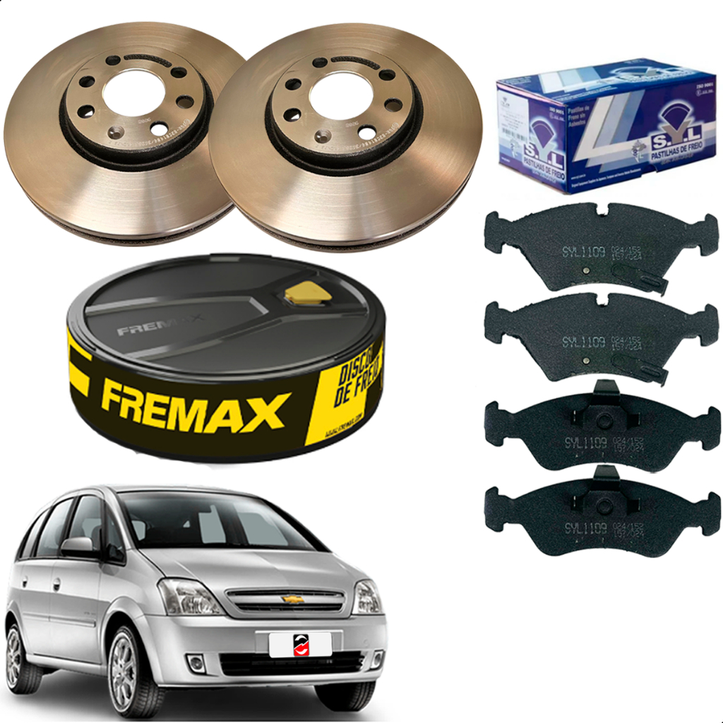 2 Disco Freio + Pastilhas Meriva 02 03 04 05 06 Aro 14 em Oferta na Shopee