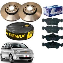 2 Disco Freio + Pastilhas Meriva 02 03 04 05 06 Aro 14