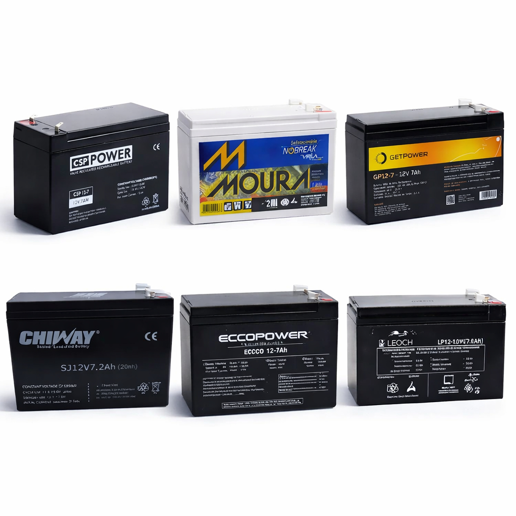 Bateria Selada12V-7Ah Nobreak, Alarmes, Pulverizador, Som, etc Várias Marcas Envio conforme estoque