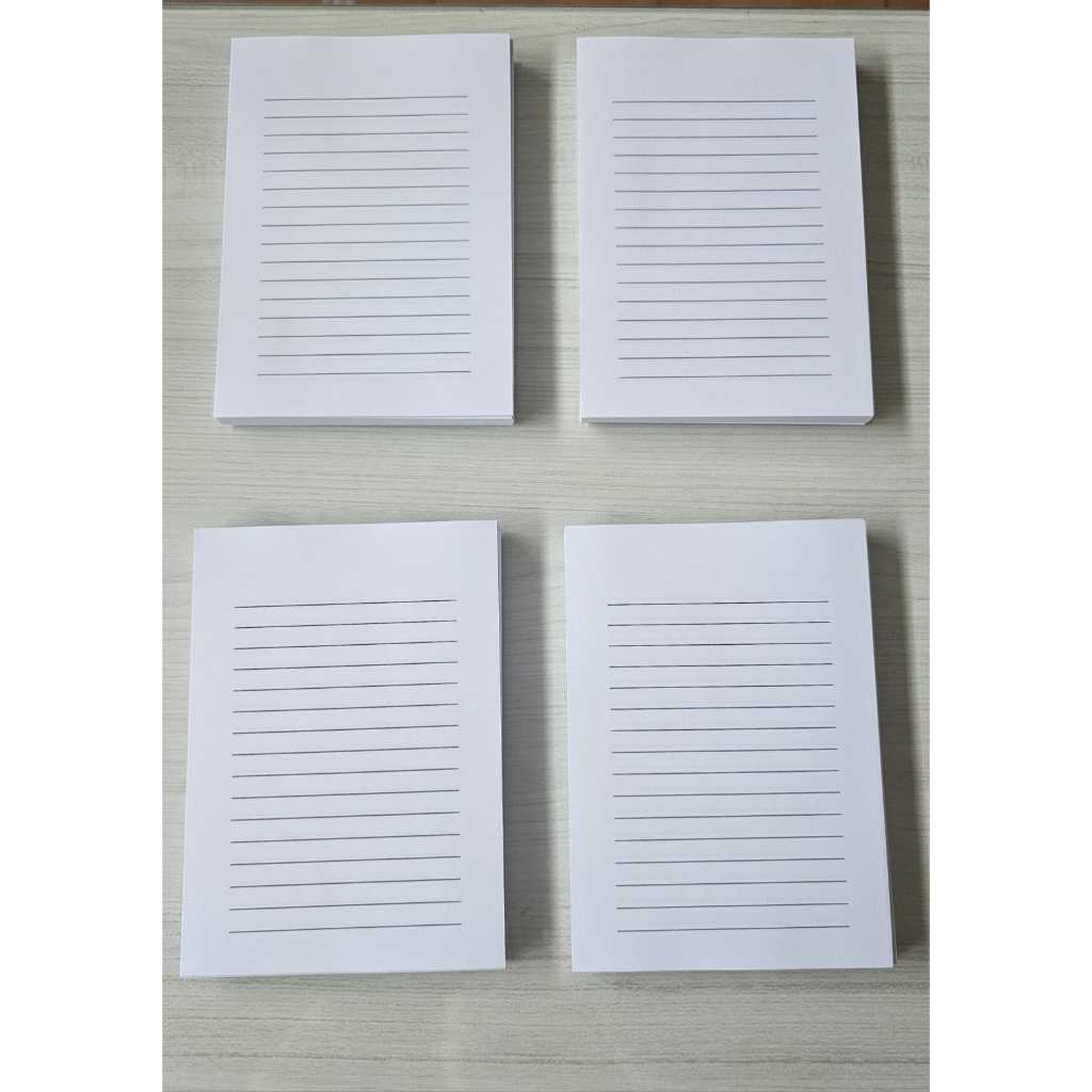 (Pautado Simples) Combo 4 miolos impressos para bloquinho A6 com 80fls soltas 90g frente e verso