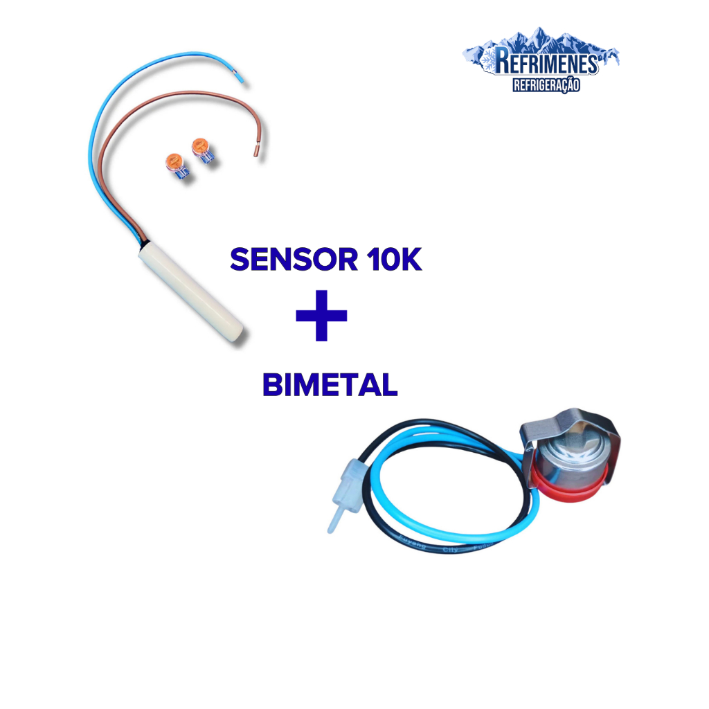 Sensor 10k + Bimetal Degelo Geladeira Brastemp