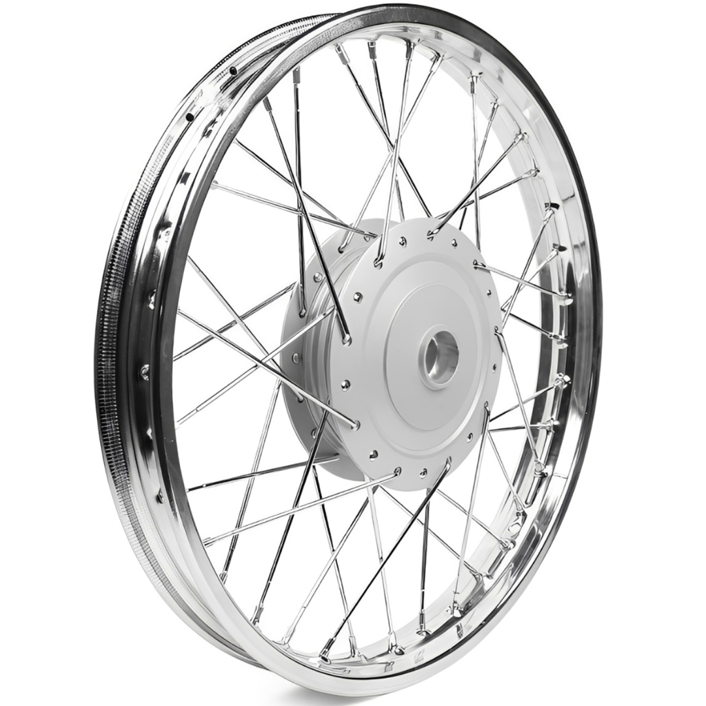 Roda Aro Calha Jante Folha Dianteira Titan 125 00/04 Fan 125 05/08 Raios 4mm Cromados Freio á Tambor