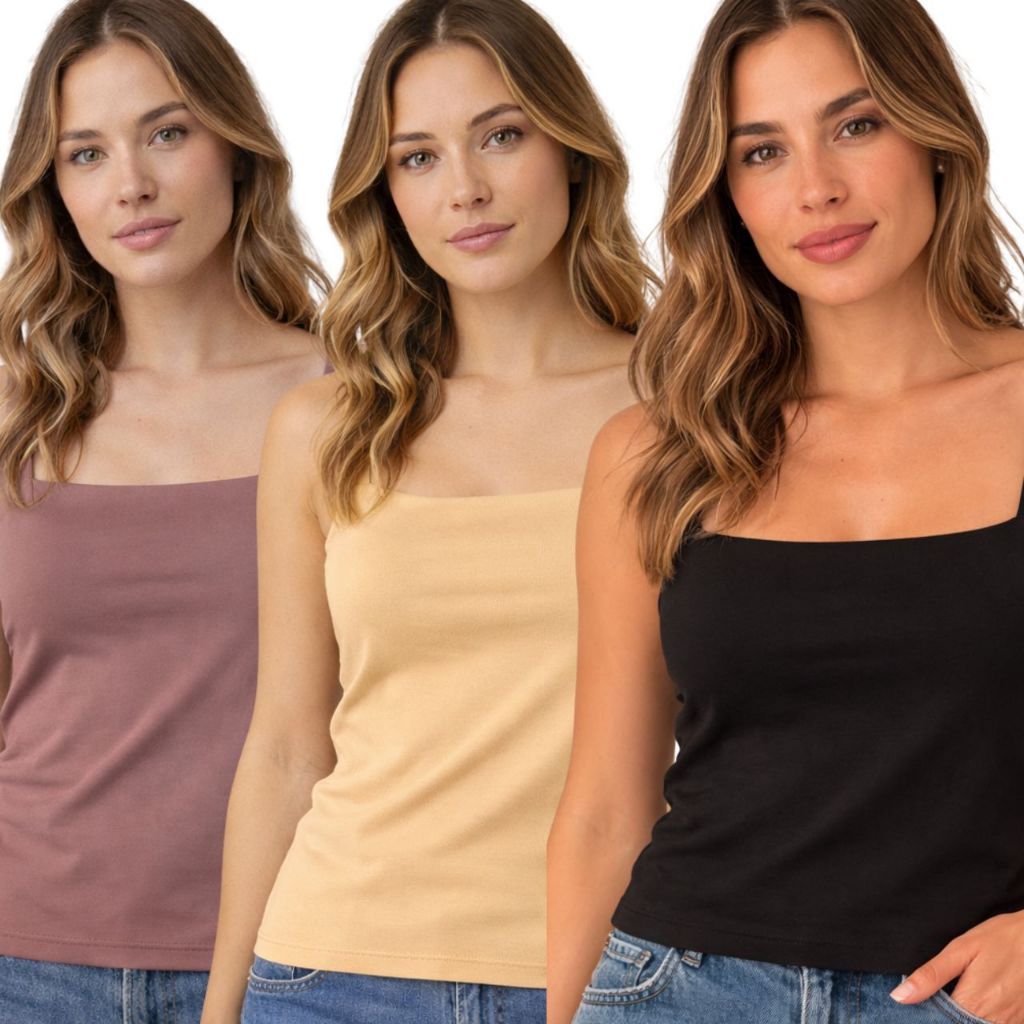 Regata Blusa Feminina poliamida forrada Frente e Atras Decote Quadrado Elegante Tendencia