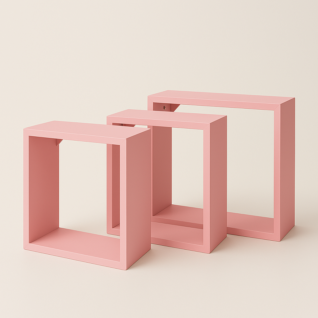 Nichos Madeira Decoração Organização Quadrado Pintado Kit 3 Peças