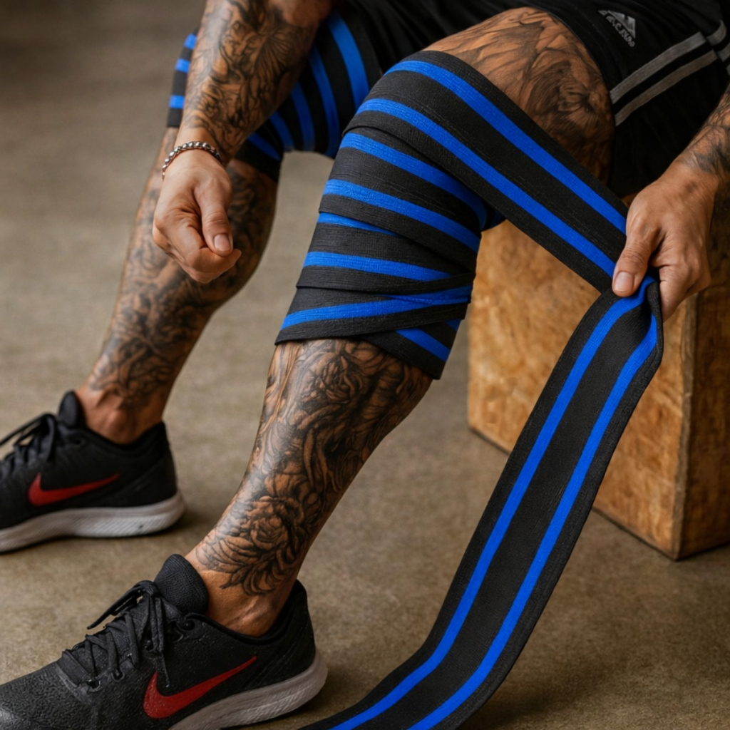 Bandagem Elástica 1.5m p/ Joelho e Cotovelo - Faixa de Apoio Resistente Cross Training e Academia Alta Compressão Oferta
