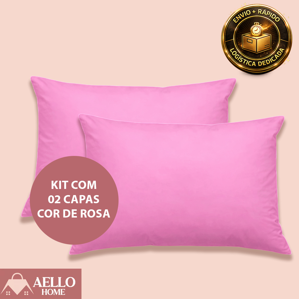Kit 2 Fronhas Infantil 40x60 Toque Acetinado Rosa Capa de Travesseiro Menina em Oferta na Shopee