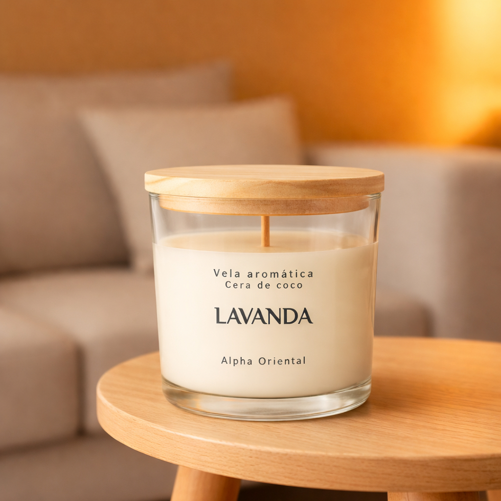 Imagem Vela aromática artesanal PREMIUM 200/100G - Vários Aromas - Com especiarias e tampa de madeira