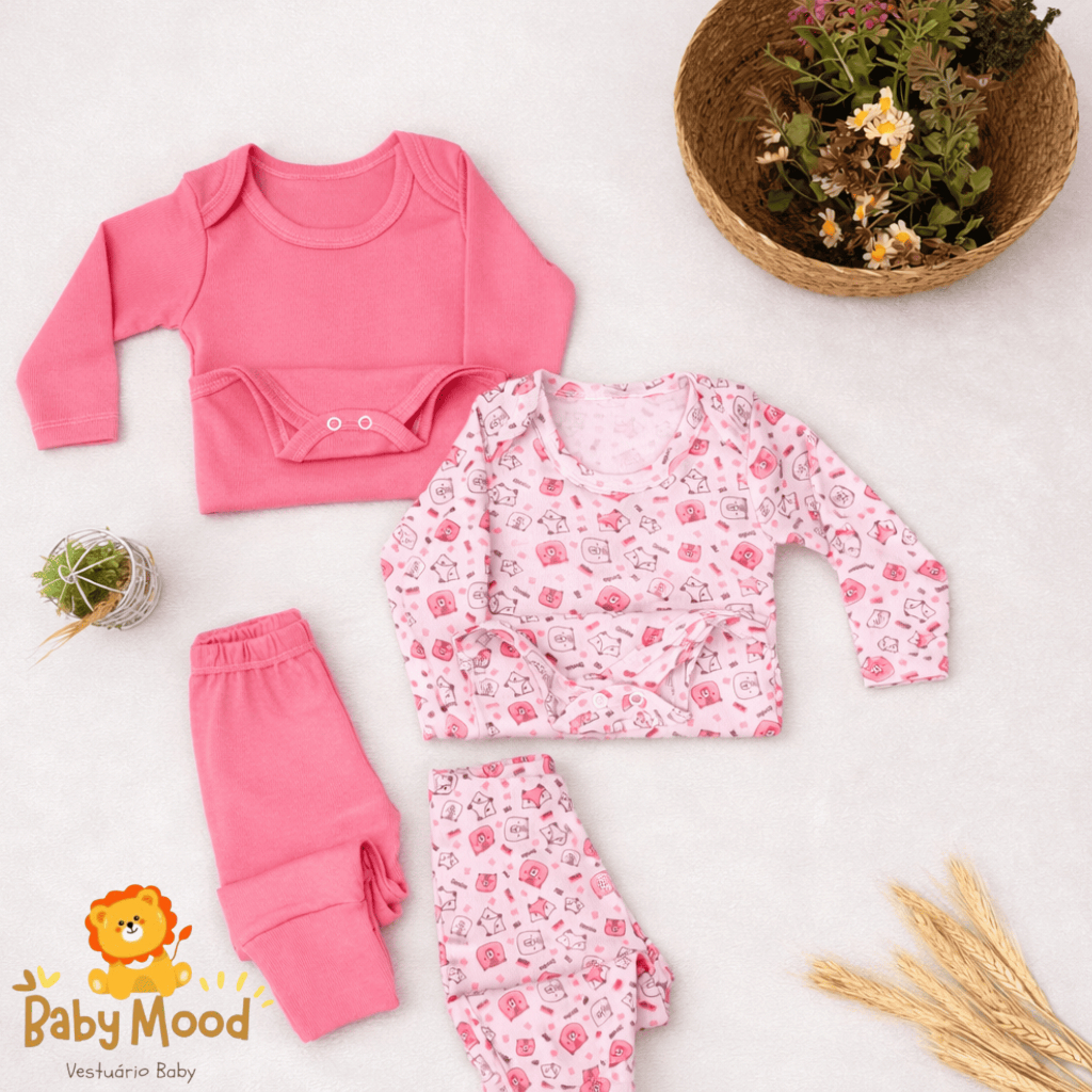 2 Conjuntos De Inverno Para Bebê - 1 Liso e 1 Estampado  - 100% Algodão Confortável | Oferta Relâmpago - Menino E Menina