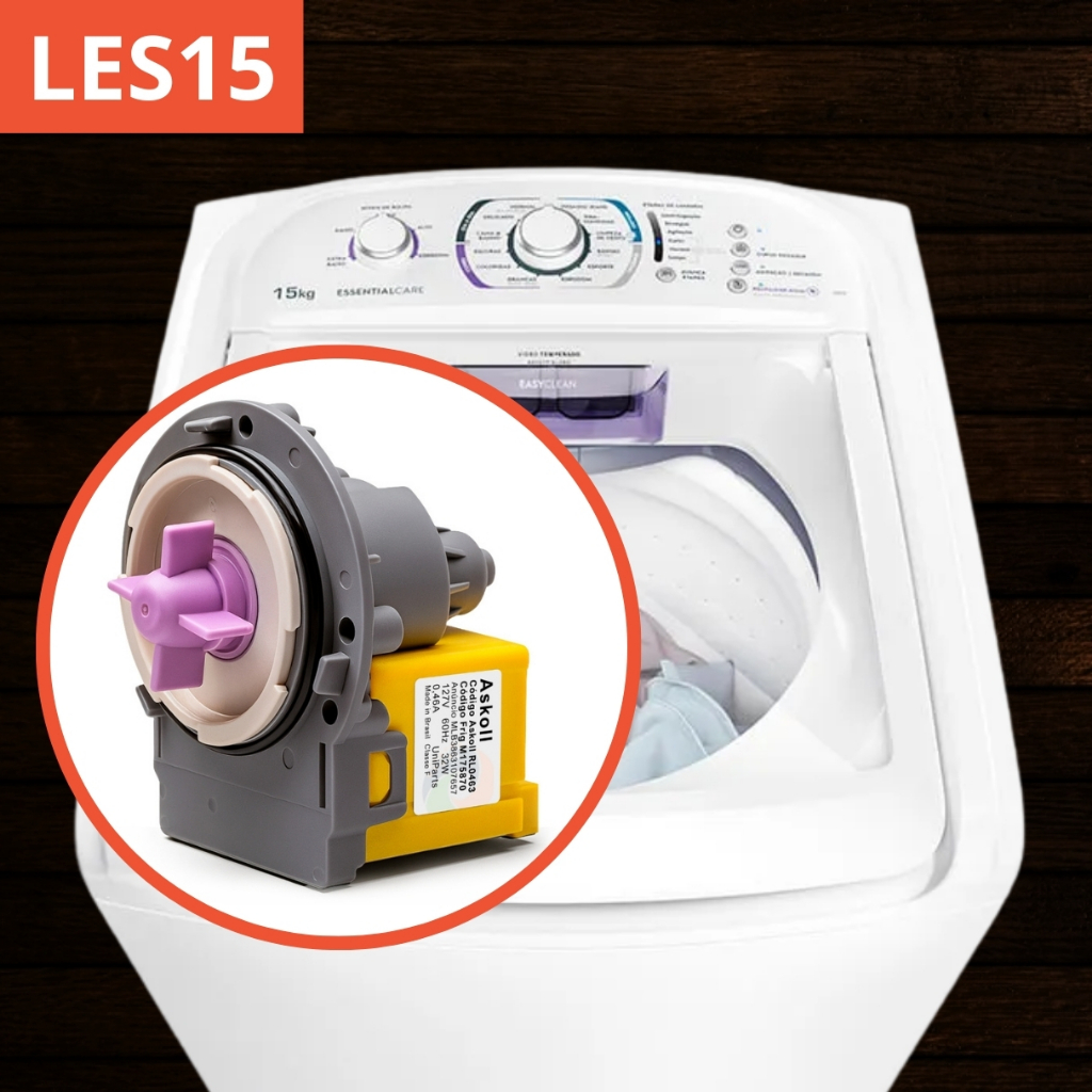 Eletrobomba Askoll 127/220v Lavadora Electrolux Les15 15Kg - Drenagem de Água