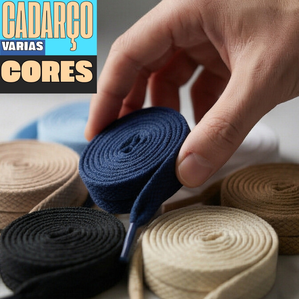 Kit 2 Pares de Cadarço Achatado Look Urbano – Visual Limpo Para Tênis Casuais