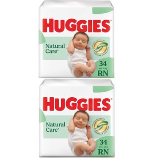 2ptes Fralda Huggies Natural Care RN 34un Cada
