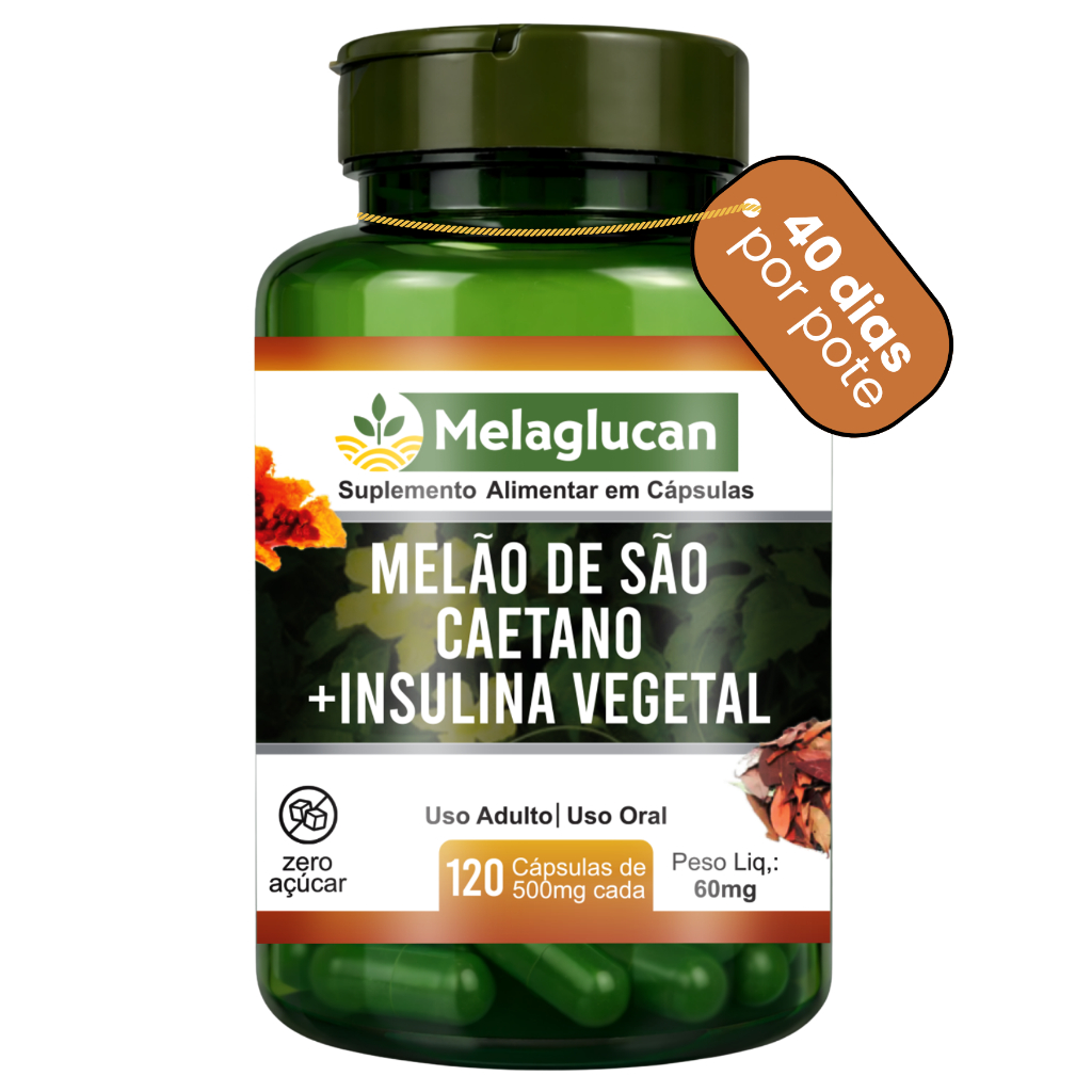 Melão de São Caetano + Insulina Vegetal 120 Cápsulas Suplemento Alimentar Natural