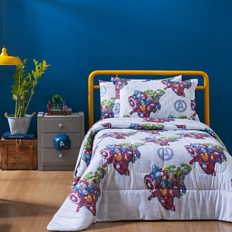 Edredom Casal e Solteiro Disney Dupla Face Avulso Andreza Enxovais Avengers Vingadores Carros Minnie em Oferta na Shopee