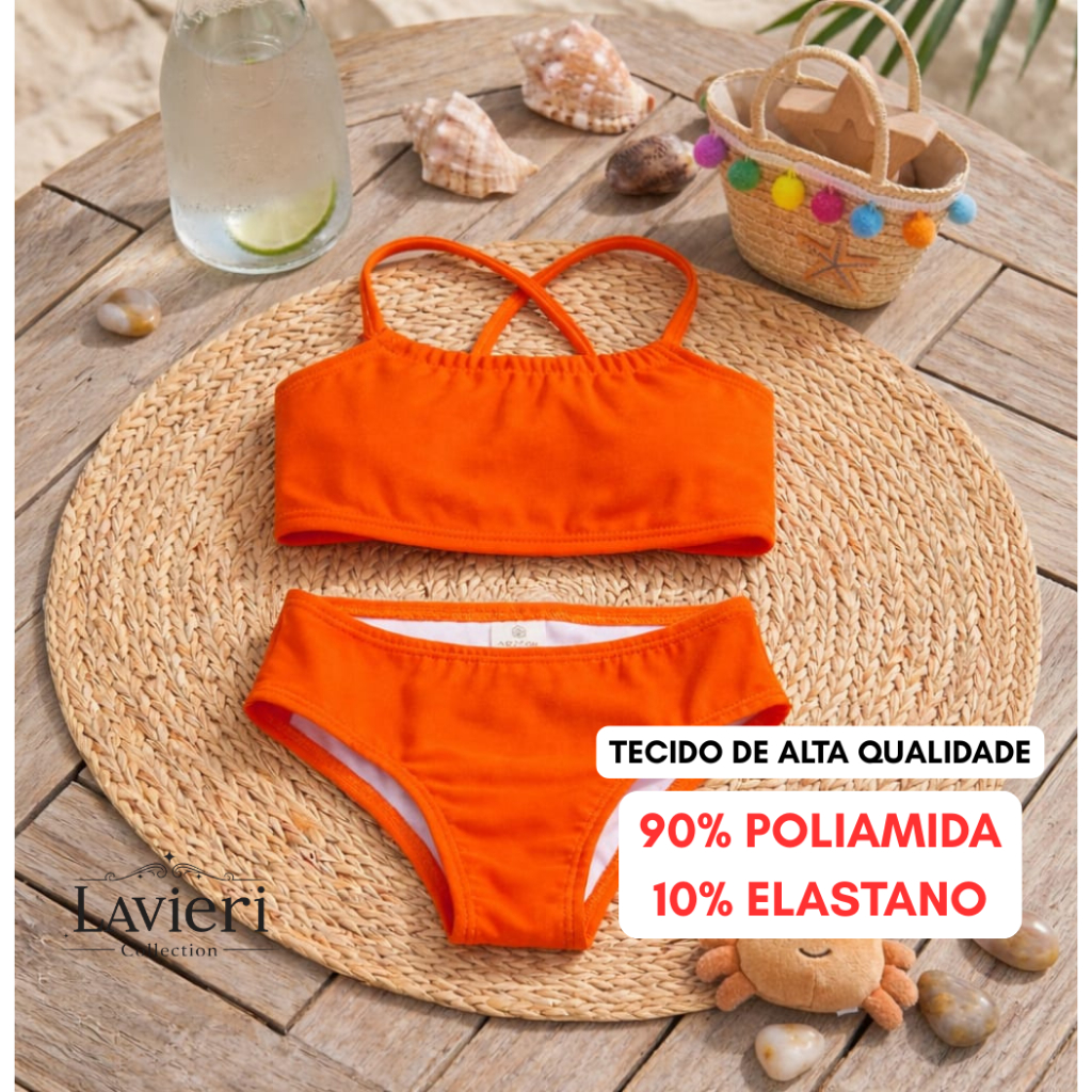 Biquini Infantil Concha do Mar Menina Lavieri Moda Praia Verão Piscina