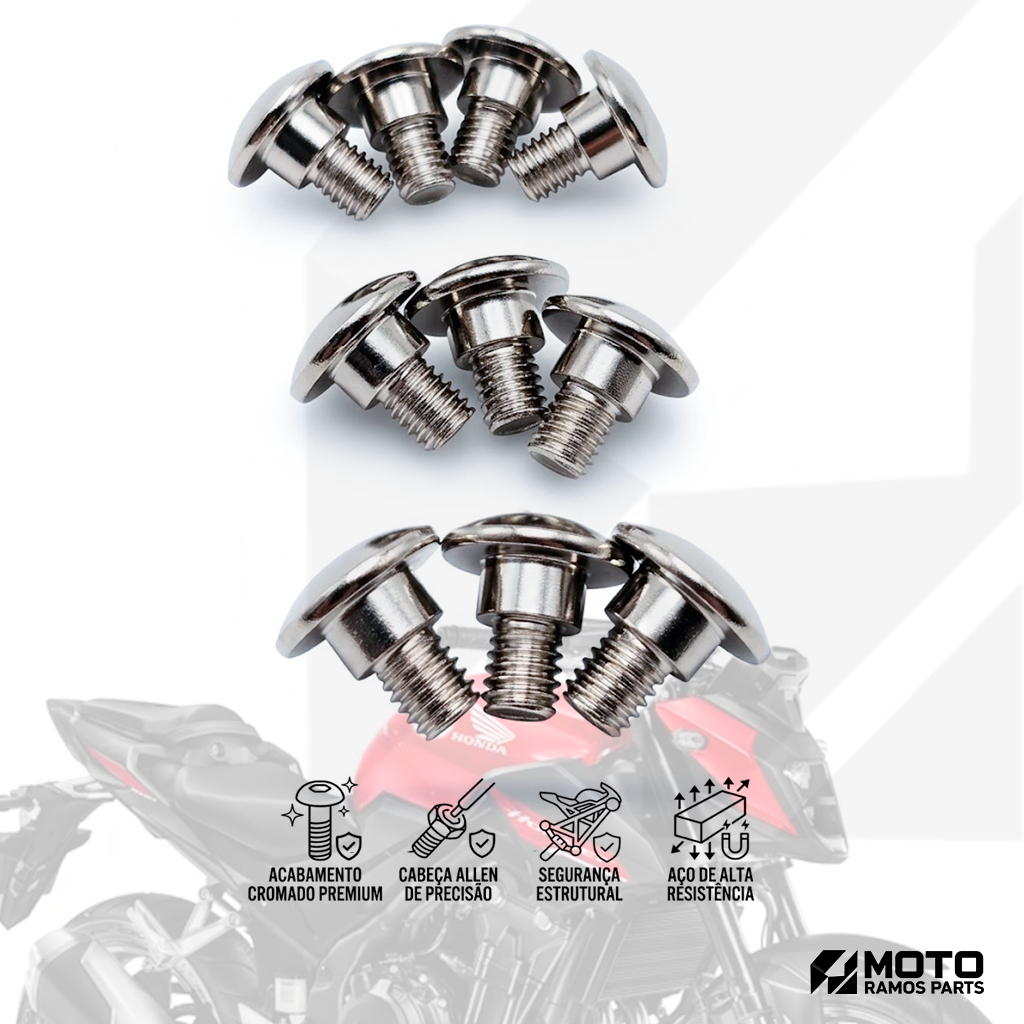 Kit 10 Parafusos Carenagem Allen Xre Cb 300 Falcon 400 Bros 160 150 Tornado 250 Cb 500 Hornet Cb 600
