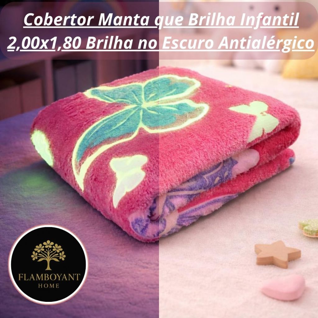 Cobertor Manta Infantil Brilha no Escuro 2,00x1,80 Antialérgico Varias Cores em Oferta na Shopee
