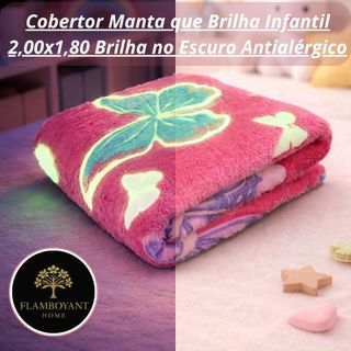 Cobertor Manta Infantil Brilha no Escuro 2,00x1,80 Antialérgico Varias Cores
