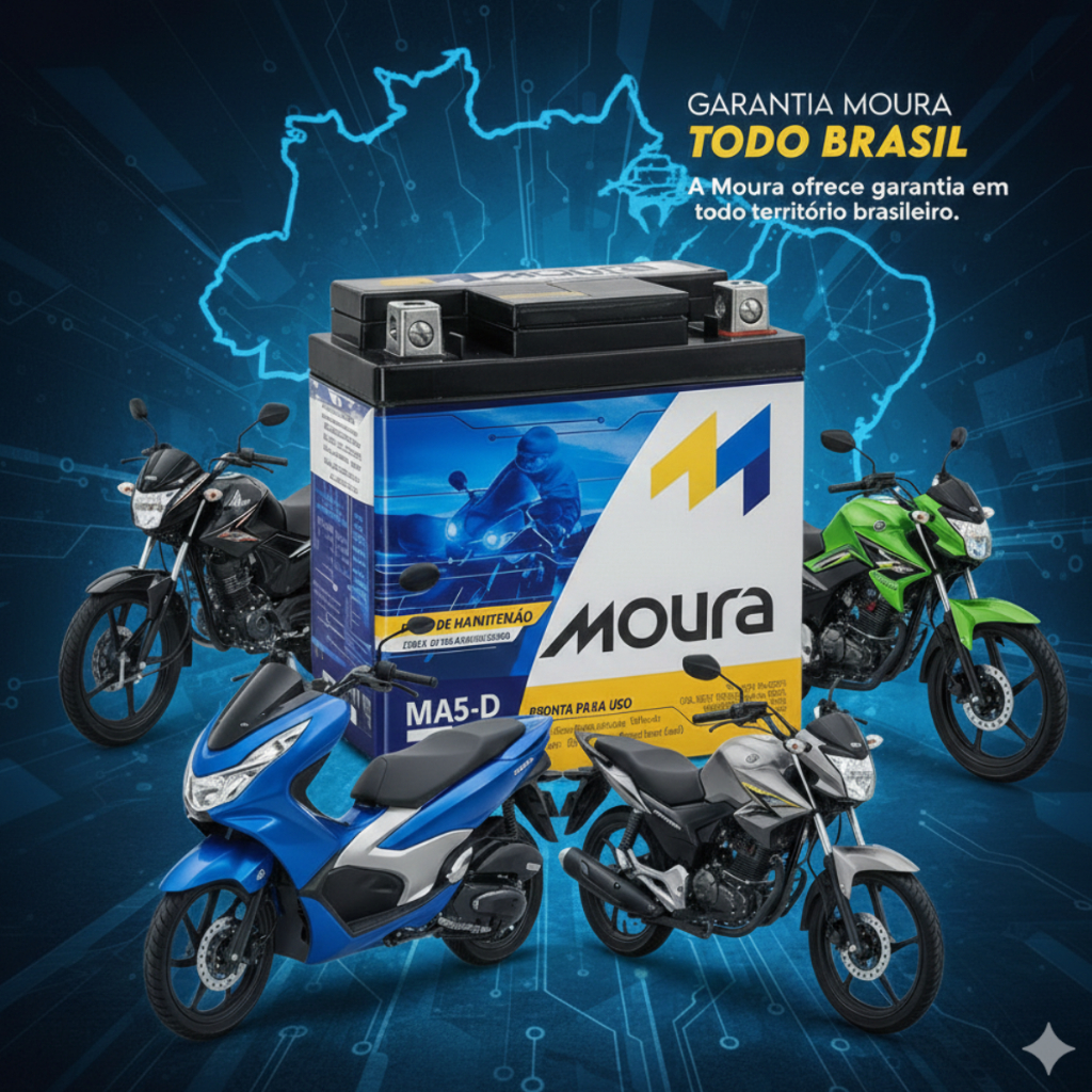 Bateria Moto Moura Ma5-d 12v5ah Honda Cg Titan Fan Biz Bros 125 150 160 pop