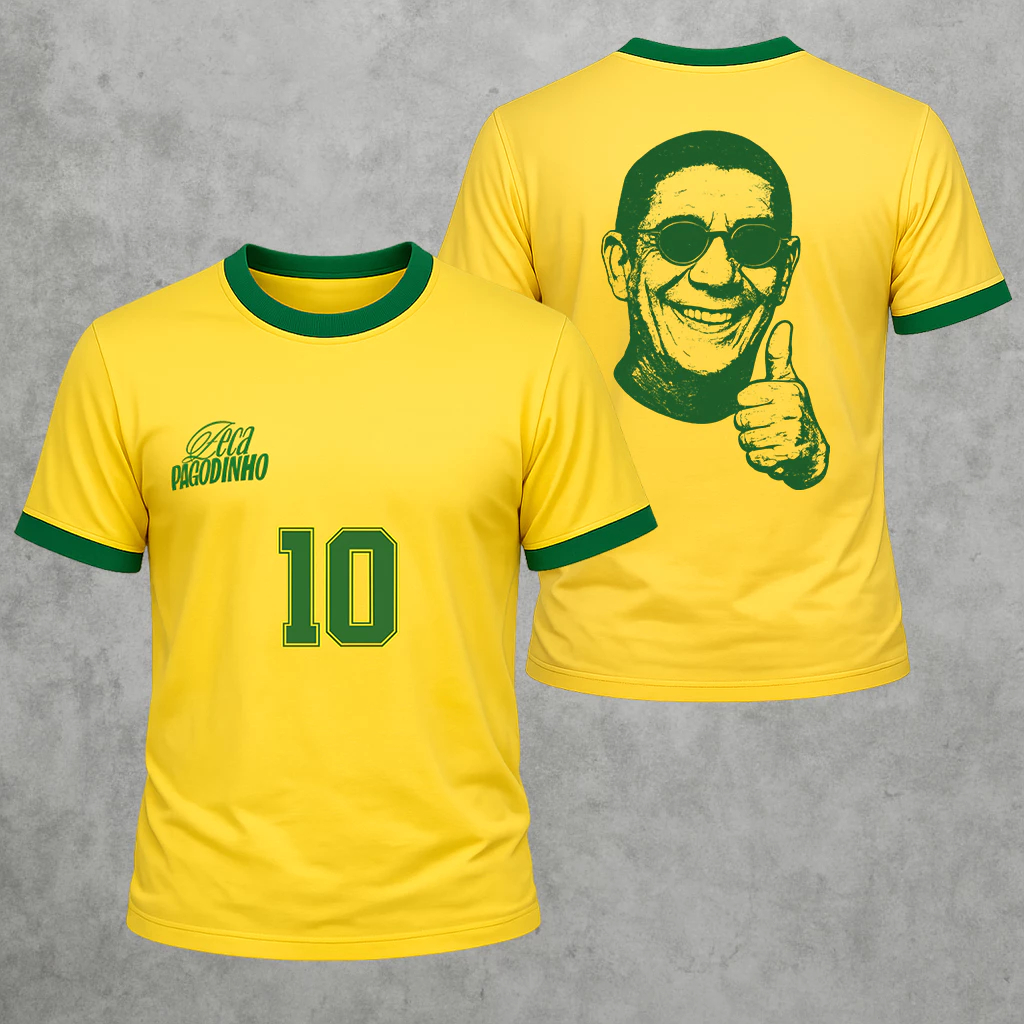 Camiseta Masculina Brasil Zeca Pagodinho Meme Brasileiro 10 Copa Do Mundo Camisa Unissex