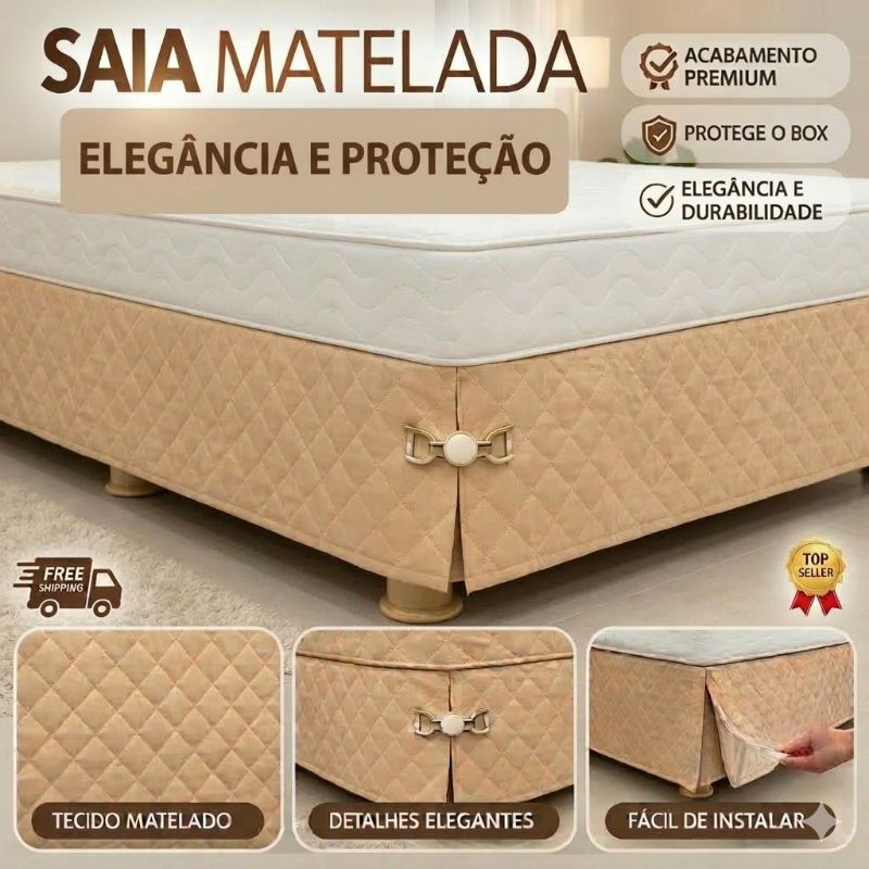SAIA CAMA BOX MATELADA CAMA SOLTEIRO/ CASAL / QUEEN / KING/ SUPER KING