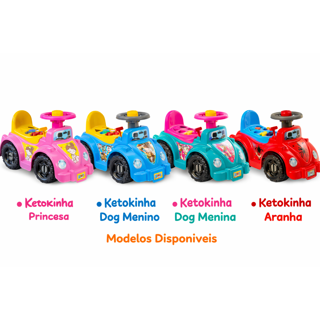 Carrinho Andador Motoca Bebê Infantil Educativo Ketokinha Menino e Menina Formas Geométrica e Buzina