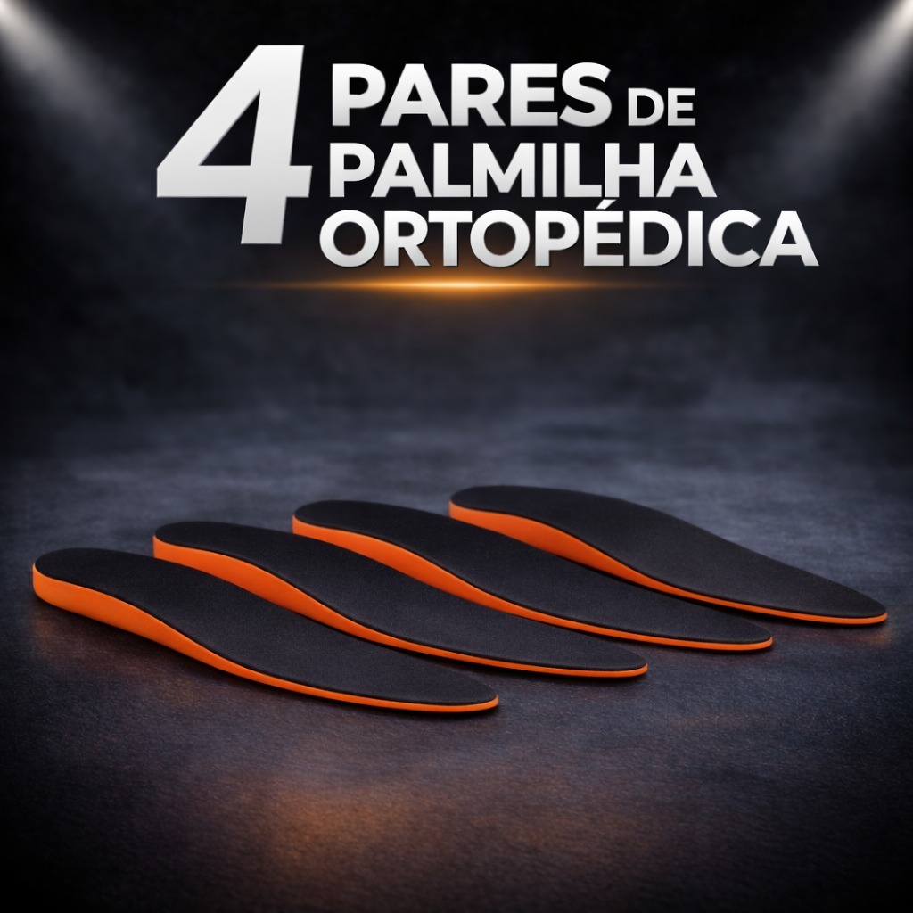 Kit 4 Pares Palmilha Gel Ortopédica Soft Anatómica Premium Antibacteriana Botas Coturno