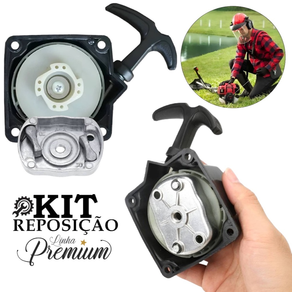 Puxador Start Tampa de Partida + Arrastador Polia Para Roçadeiras Nakasaki Siga Tools Branco Garthen