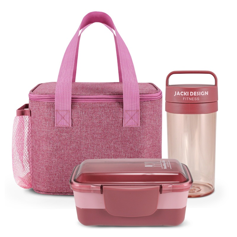 Conjunto de Bolsa Térmica, Pote de Marmita 2 Andares e Garrafa 430 ml - Jacki Design