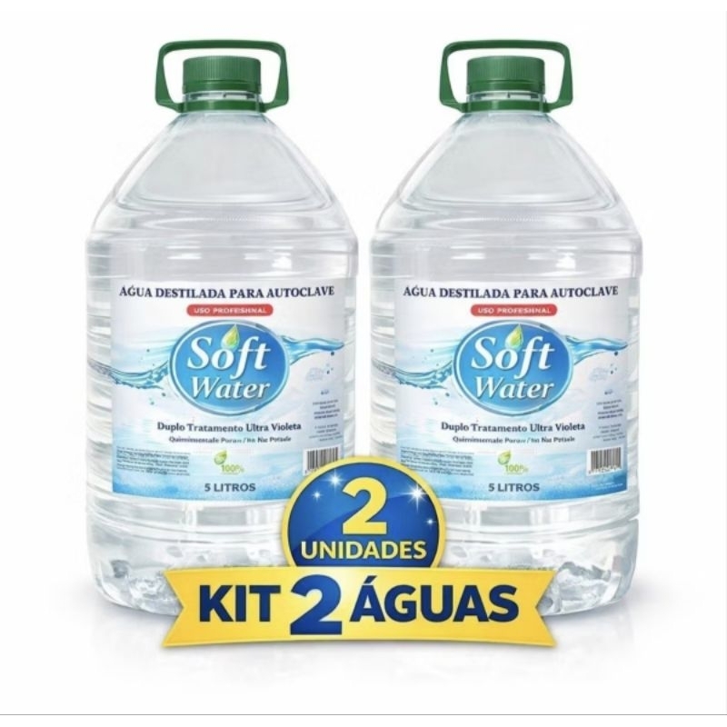 Kit 2 Águas Destilada 5L para Auto Clave - Soft Water