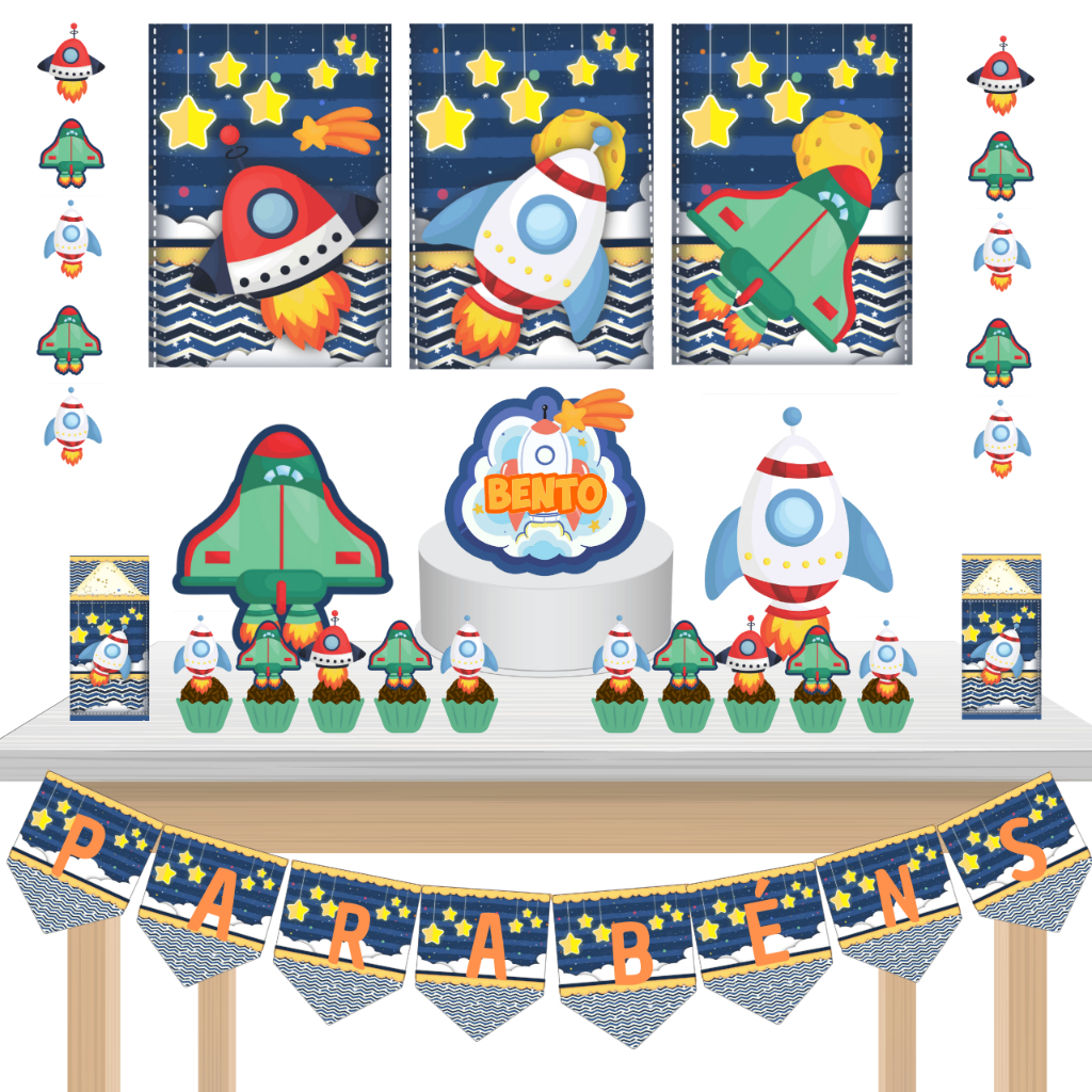 KIT festa - Kit só um Bolinho Astronauta Aniversários Aniversários Mêsversários Mêsversário