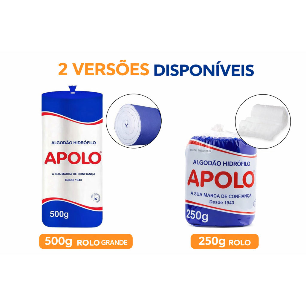 Algodão Hidrófilo Apolo 250g ou 500g