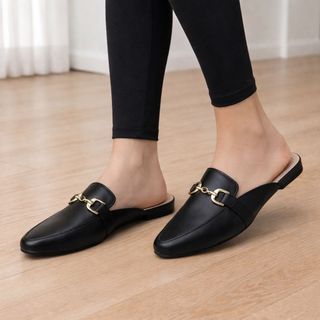 Mule Feminino Sapatilha Sapato Mocassim Bico fino leve