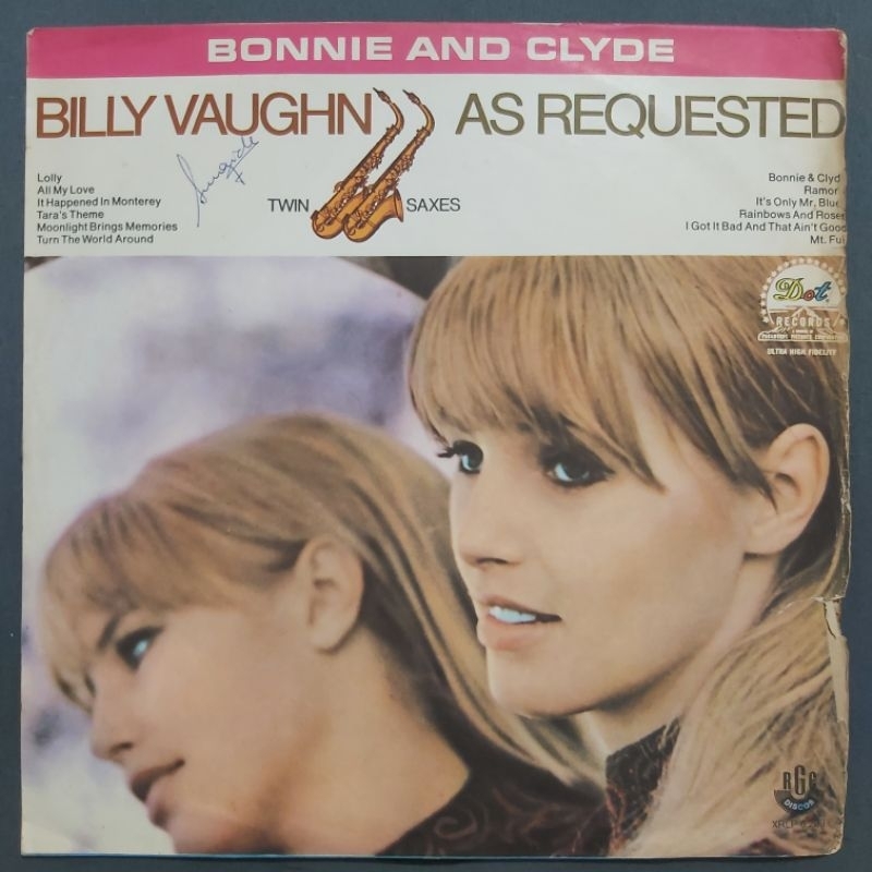 Disco de Vinil LP Bonnie And Clyde Billy Vaughn E Sua Orquestra (com encarte)