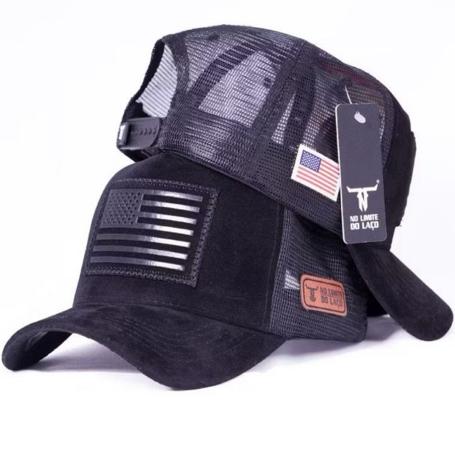 Boné Tela Aba Curva U.S.A Country Trucker Americano Tela ORIGINAL Top
