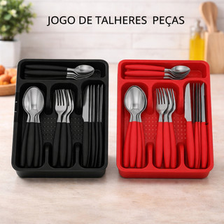 Jogo De Talheres 25 Peças  Jogo De Facas Inox Conjunto De Talheres Faqueiros Faca Garfo C…