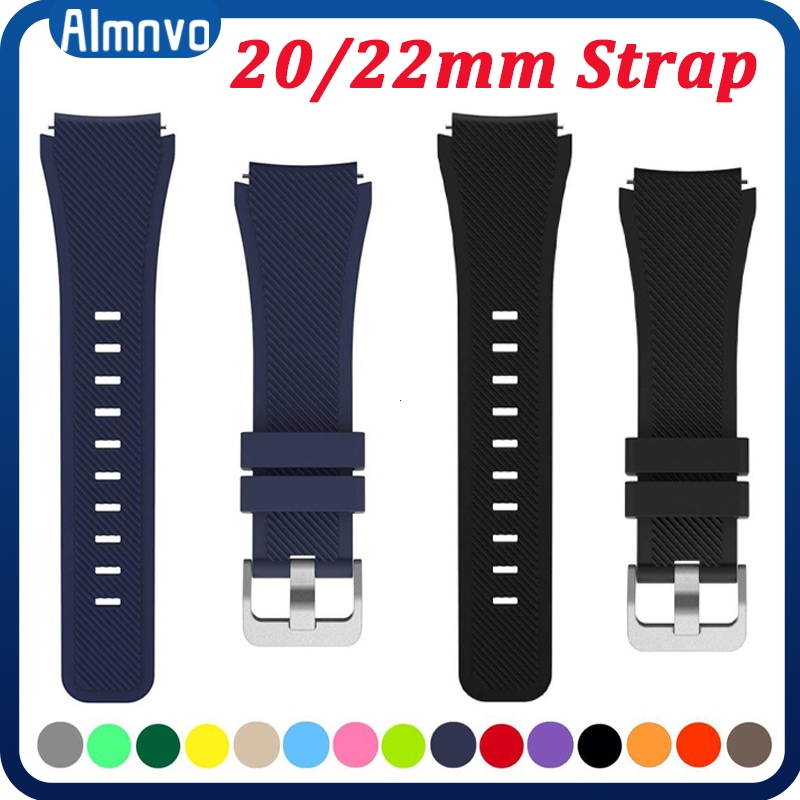 Pulseira De Silicone 20/22mm Para Relógios Smartwatch Samsung Galaxy Watch/Huawei/Amazfit/Garmin/Redmi/Xiaomi/Aolon