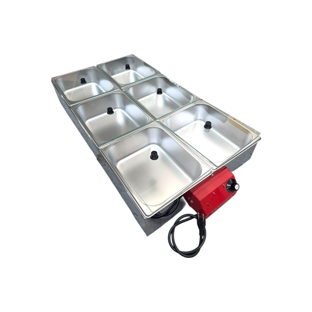 Molheira Elétrica 30 Kg 6 Cubas Tampa De Vidro
