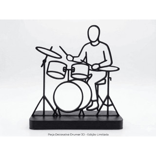 Decoração Estatueta Baterista Presente Exclusivo para Músicos e Percussionistas