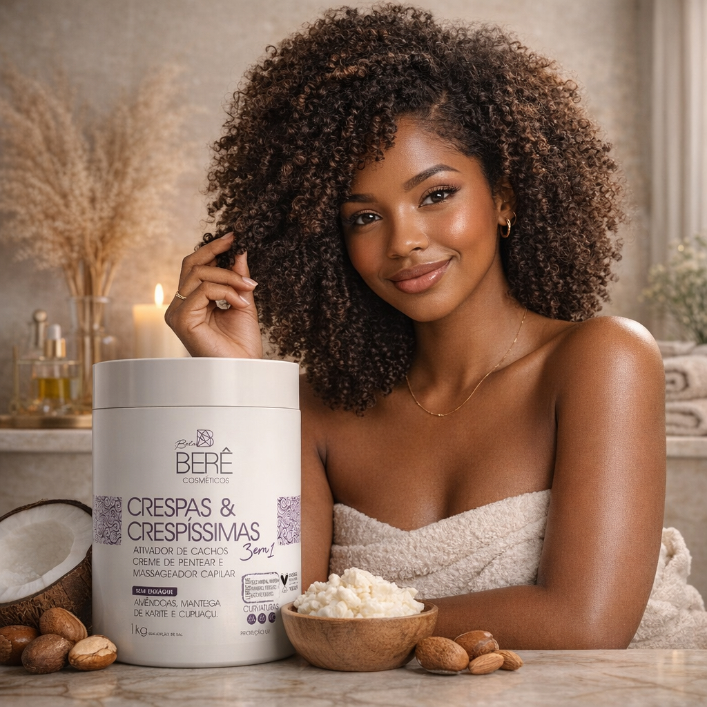 Creme de pentear Ativador de Cachos Profissional 1KG | Crespas & Crespíssimas - Hidratação e Brilho