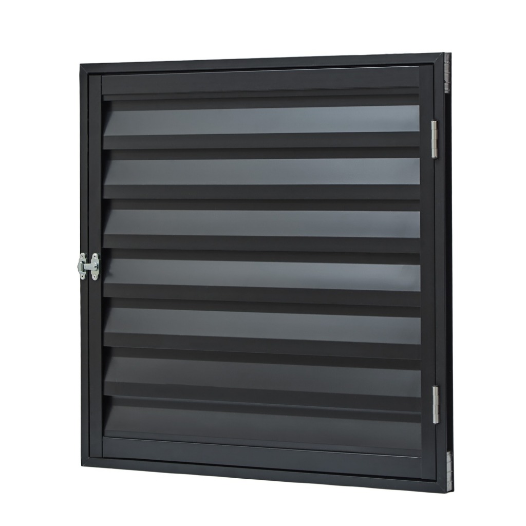 Porta Alçapão 80x60cm Alumínio Preto Veneziana Lado Direito Ramassol 1020853