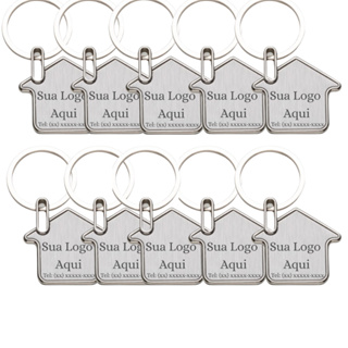 Kit 300 Chaveiros Casa Personalizados A Laser C/ Nome Logo Imobiliária Inox em Oferta na Shopee