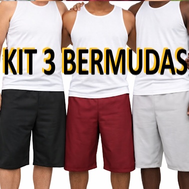 Bermuda Masculina  - Calção - Academia, Futebol, Lazer, Uniforme Escolar - Tactel com Elastano - Conforto e Durabilidade