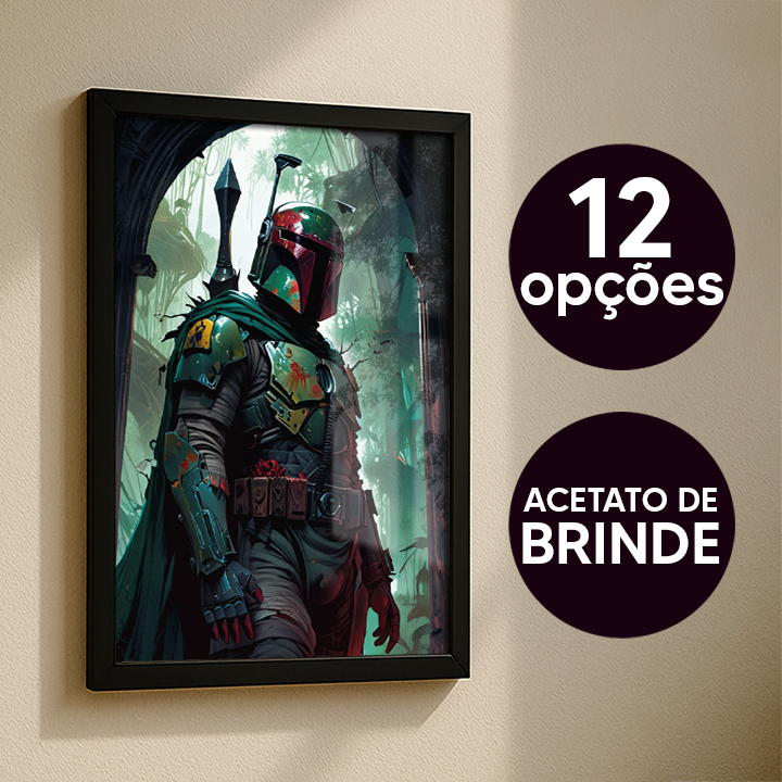Quadro Star Wars com moldura e acetato para decoração