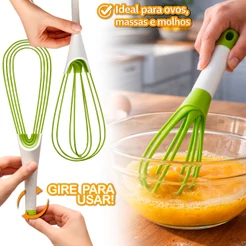 Fouet Dobrável Colorido Resistente Calor Lavável Prático Cozinha