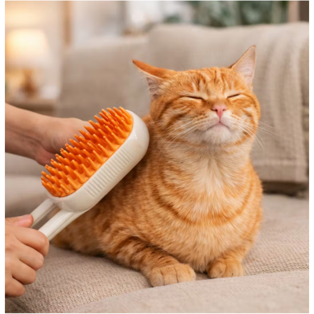 Escova a Vapor Pets Gatos Cães 3 Em 1 Escova Elétrica Pelos Pentes De Massagem Portátil