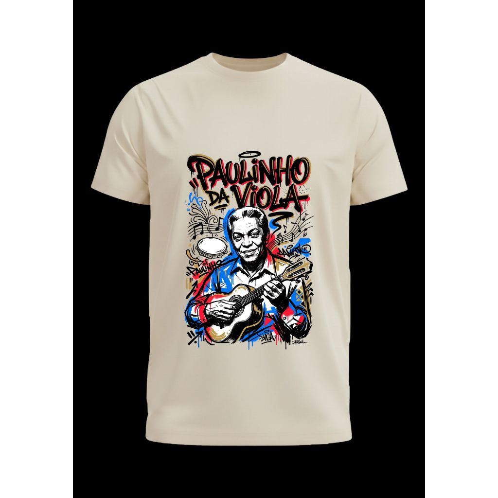 Camiseta Paulinho da Viola – Algodão Premium Estampa Samba Raiz