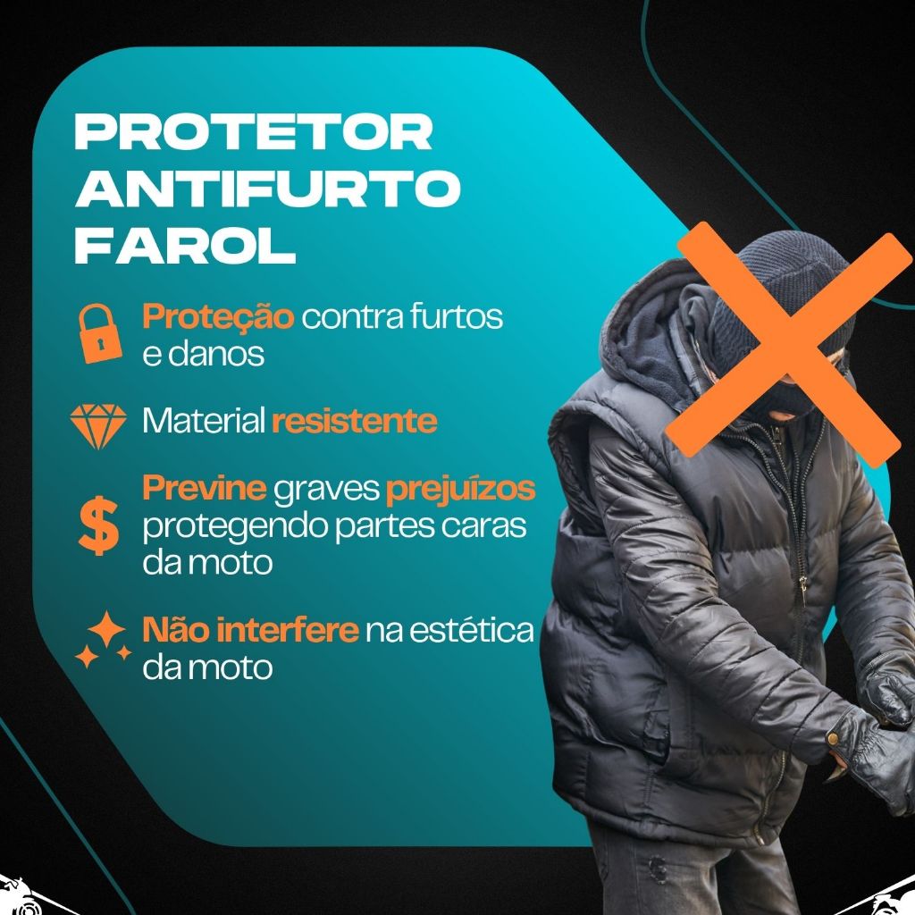 Protetor Antifurto Farol Fz15 Fz25 2025 a 2026 Trava Segurança · foto 2