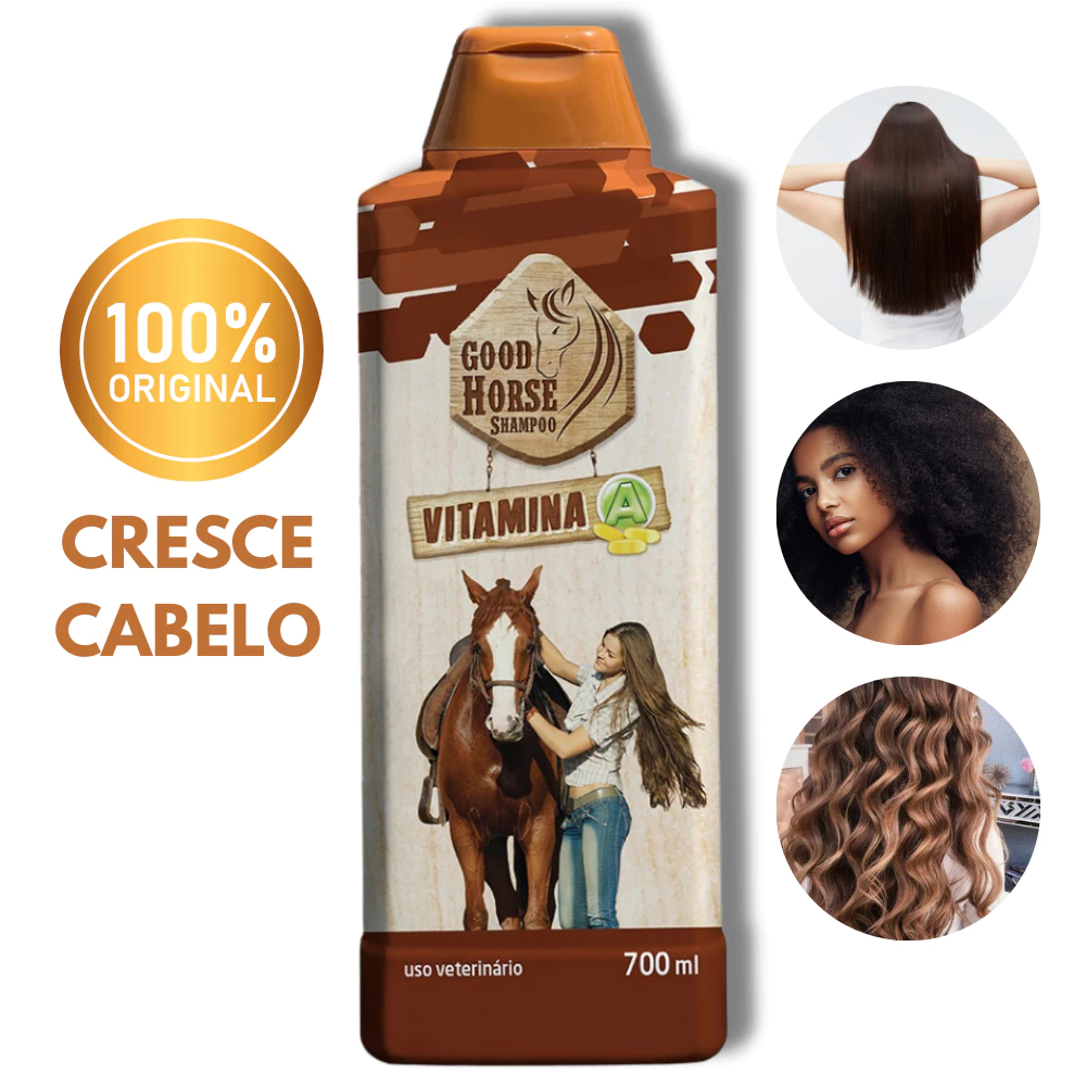 Shampoo Good Horse 700ml Vitamina A – Crescimento Capilar Feminino e Brilho Intenso